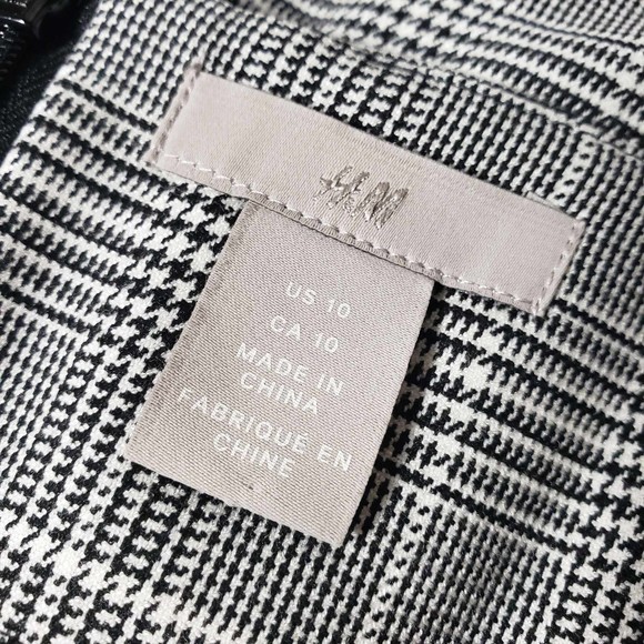 H&M Women's size 10 Black White & Gray Plaid Dress - Picture 7 of 9